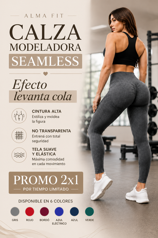 Calza Modeladora Seamless 2x1 – Efecto Levanta Cola