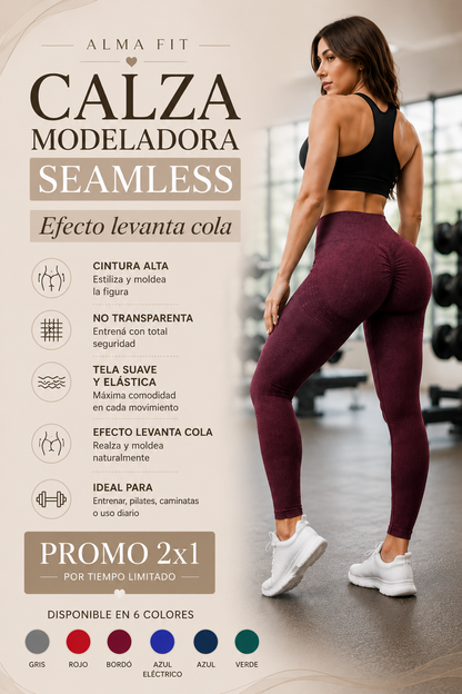Calza Modeladora Seamless 2x1 – Efecto Levanta Cola