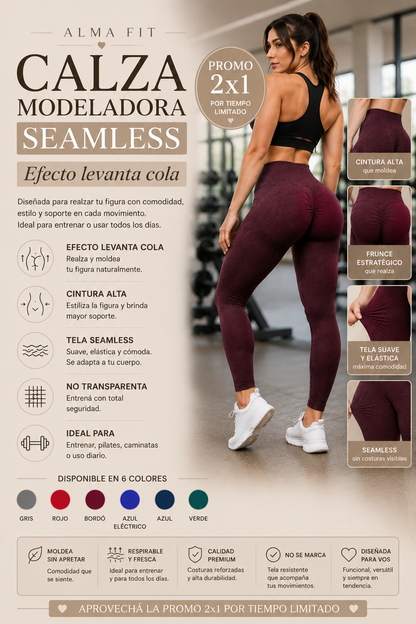 Calza Modeladora Seamless 2x1 – Efecto Levanta Cola